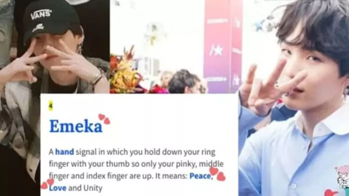 Emeka hand signal Yoongi