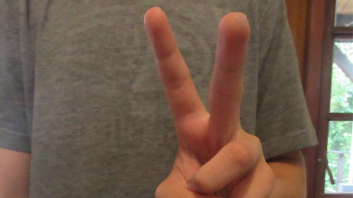 V hand sign