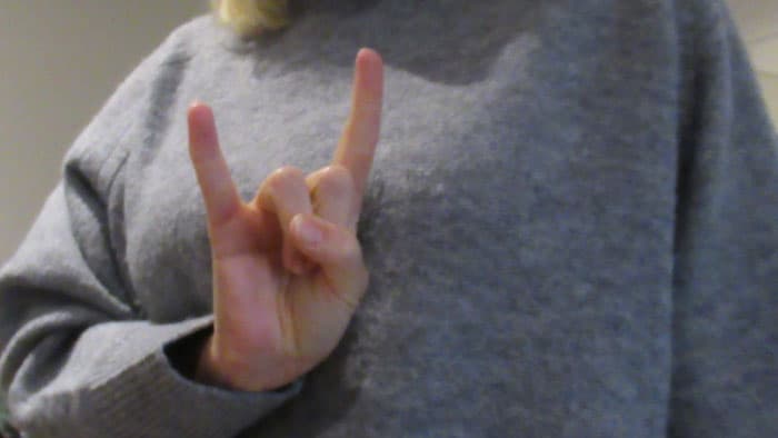 Rock on hand sign