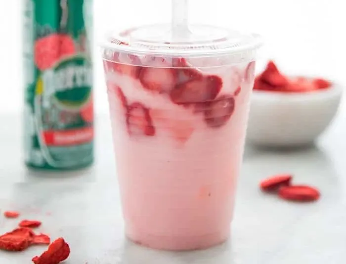 healthy pink drink strawberry refresher whole30 3 2 e1624448305773