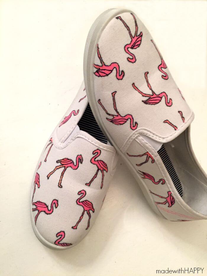 DIY Flamingo Shoes