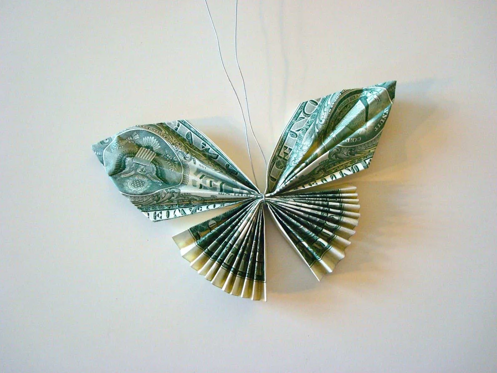 dollar bill butterfly origami lei