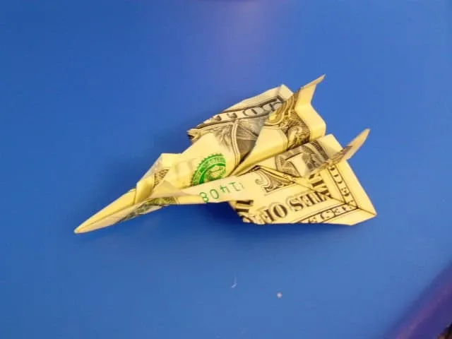 Dollar Bill Jet Fighter Origami