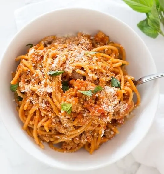 Instant Pot Spaghetti with Meat Sauce