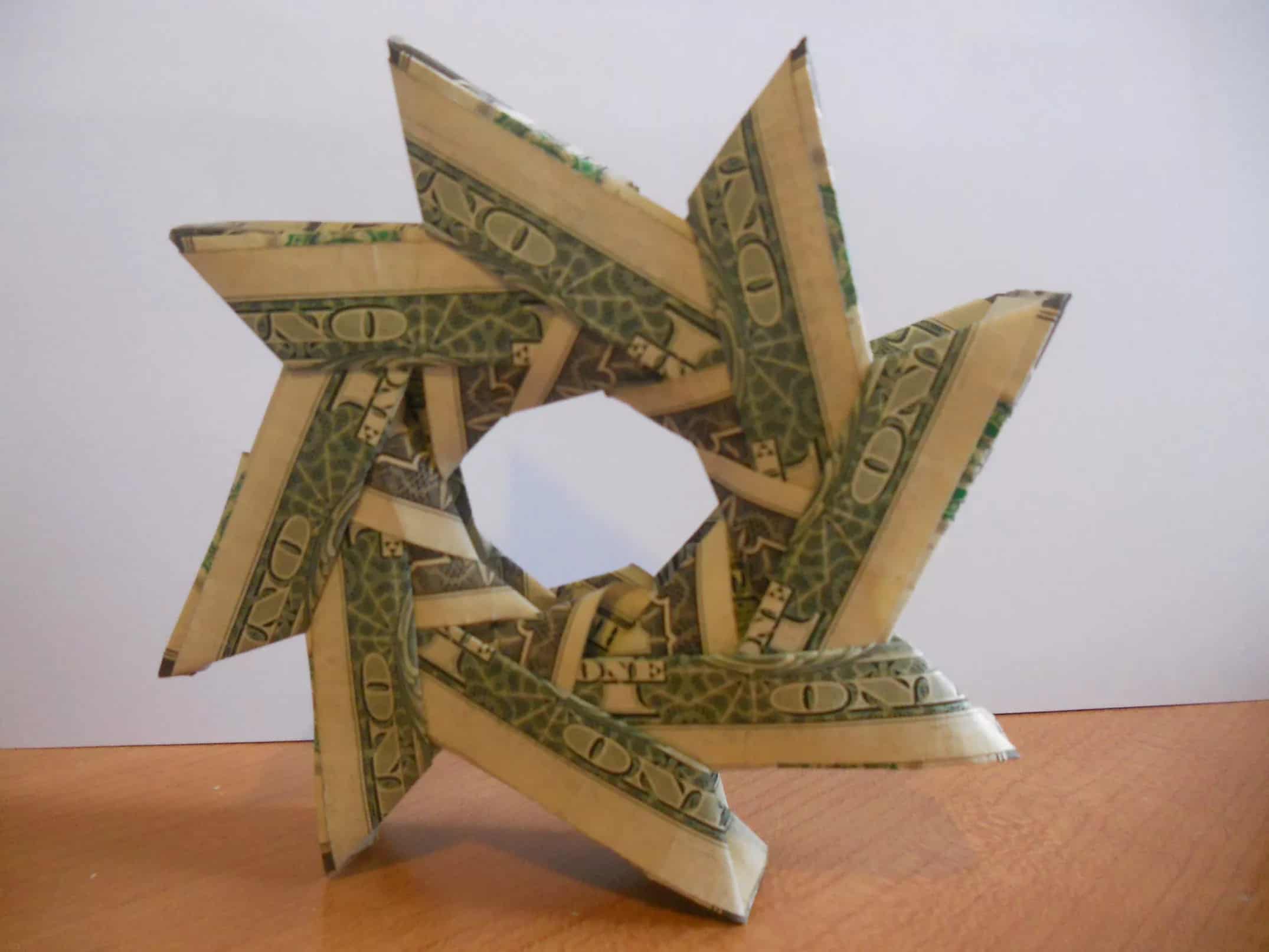 Money Origami Wreath