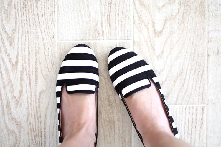DIY Striped Loafers