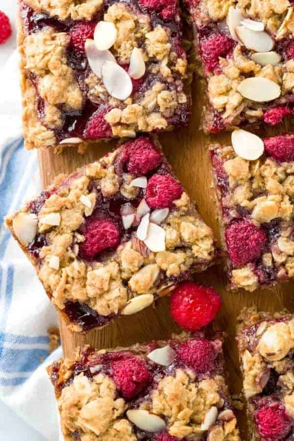 whole grain vegan raspberry breakfast bars with almonds 600x900 1