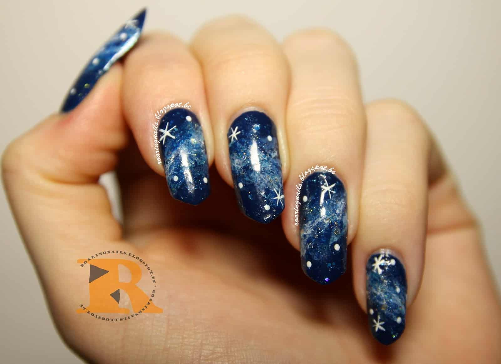 Blue Galaxy Nails 