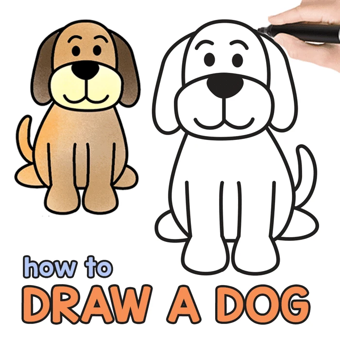 how to draw a dog