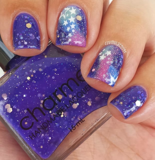 Galaxy Nails with Stars