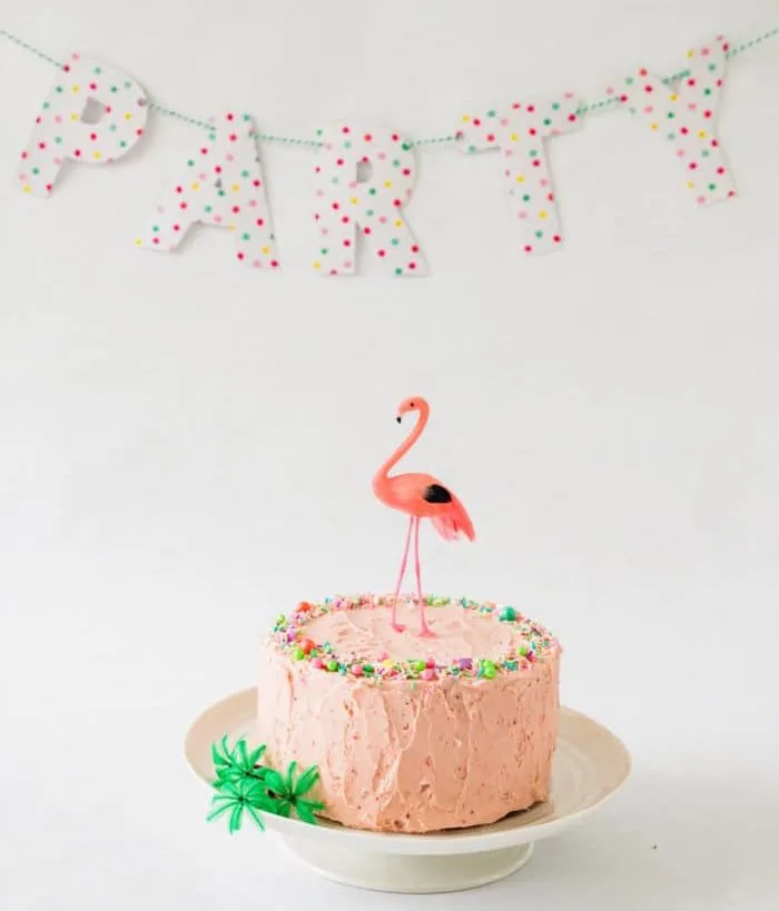Pink Strawberry Flamingo Cake
