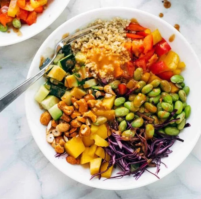 Quinoa Crunch Salad with Peanut Dressing