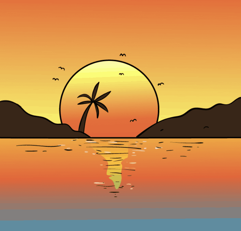 How To Draw A Sunset