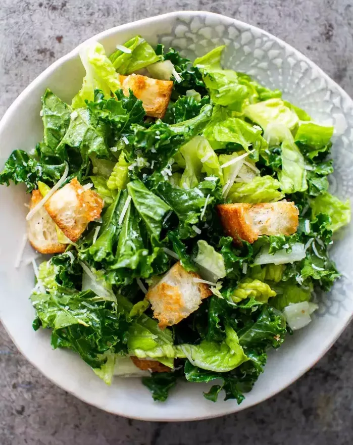 Kale Caesar Salad with Creamy Parmesan Dressing
