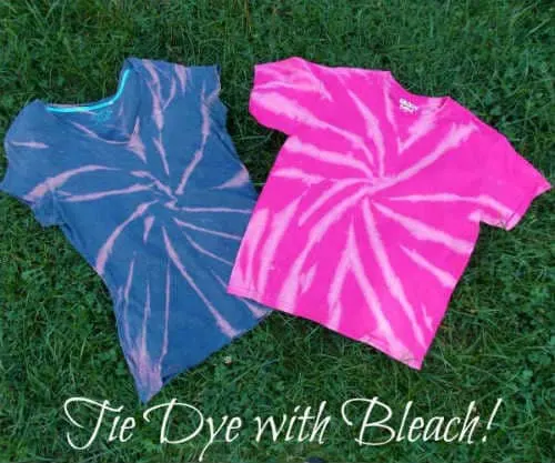 Pink and blue reverse tie dye