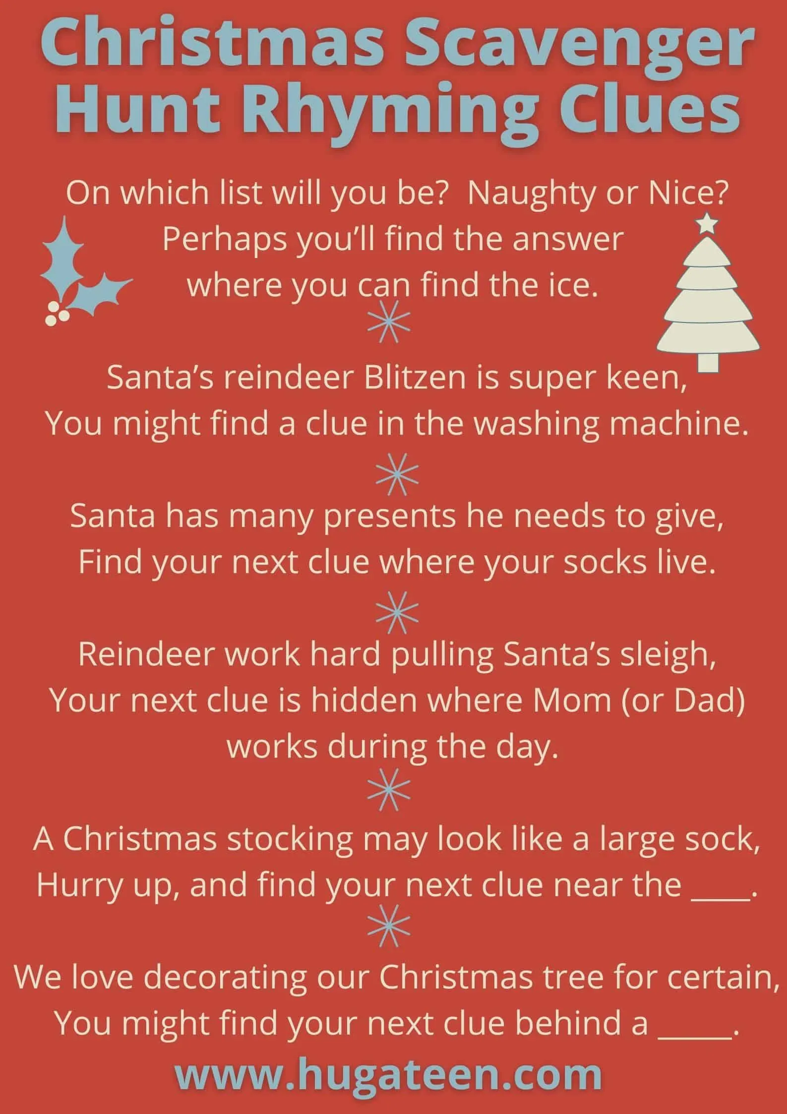 Christmas Scavenger Hunt Games & Clues (for Kids & Adults!)