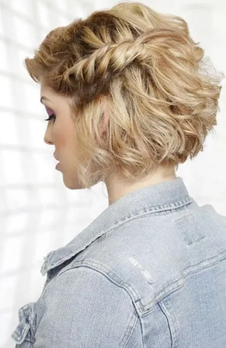 Curly Bob + Side Braid