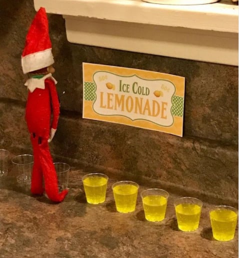 peeing lemonade elf