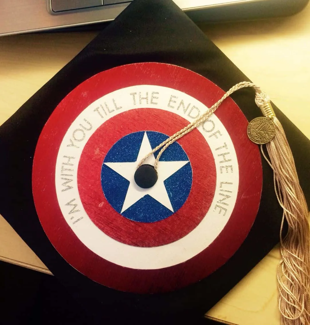 Captain America Grad Cap Design