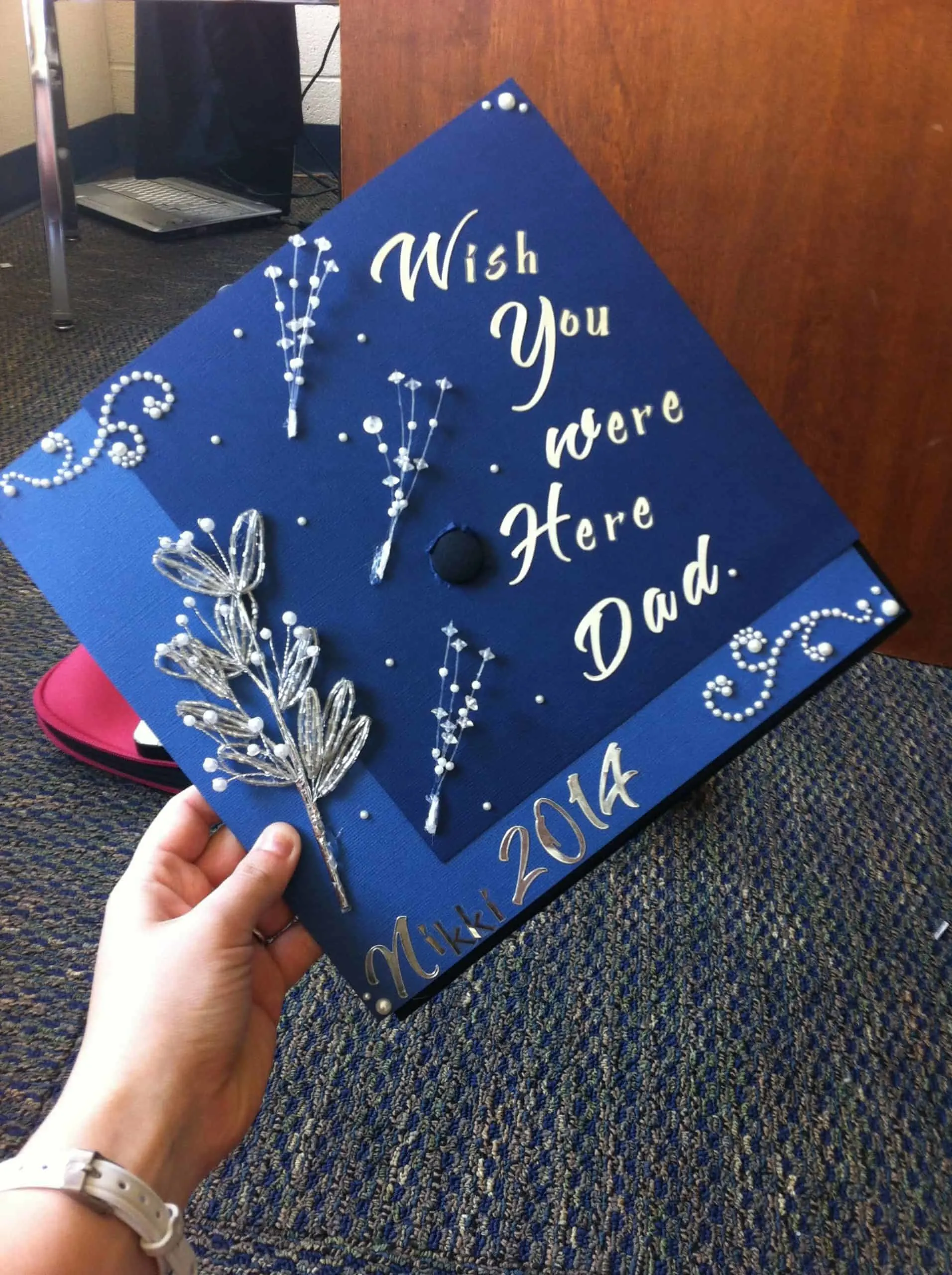 wish you were here grad cap design dad