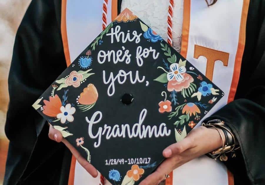dedicated to grandparents grad cap