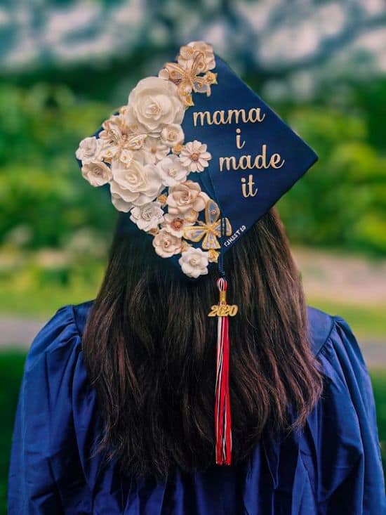graduation cap ideas with flowers