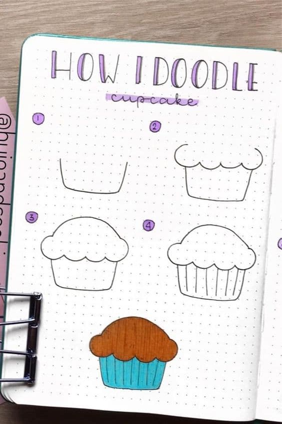Cupcake Bullet Journal Doodles
