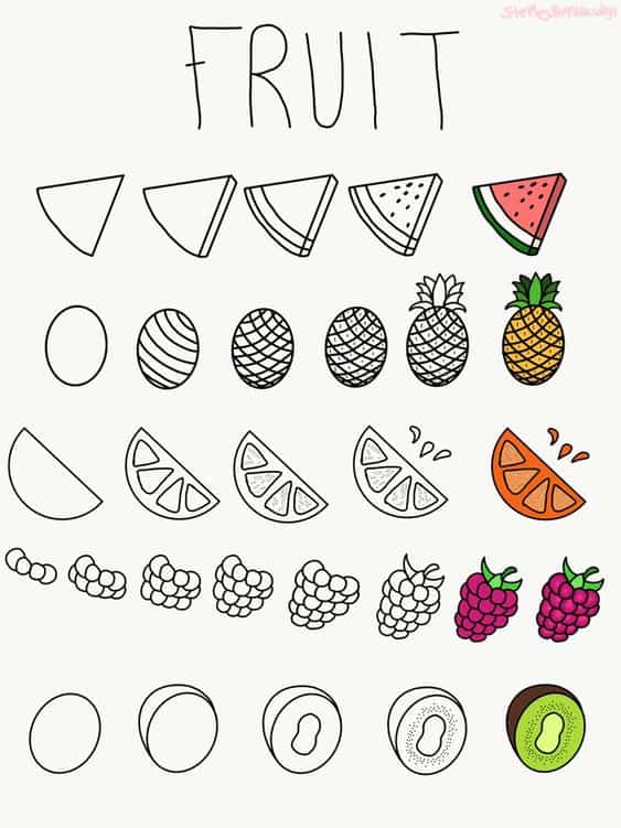 Fruit Doodles for your BuJo