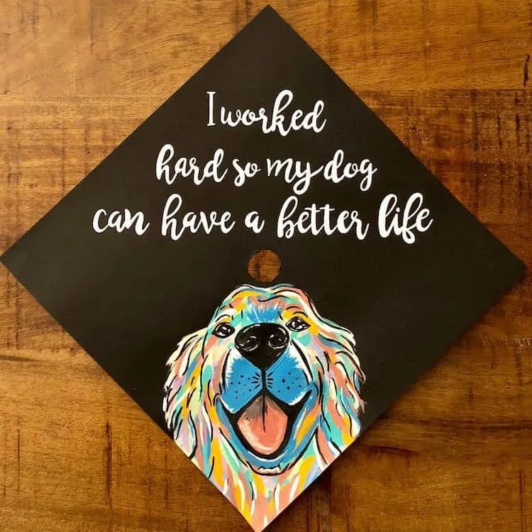 furry friend graduation cap design