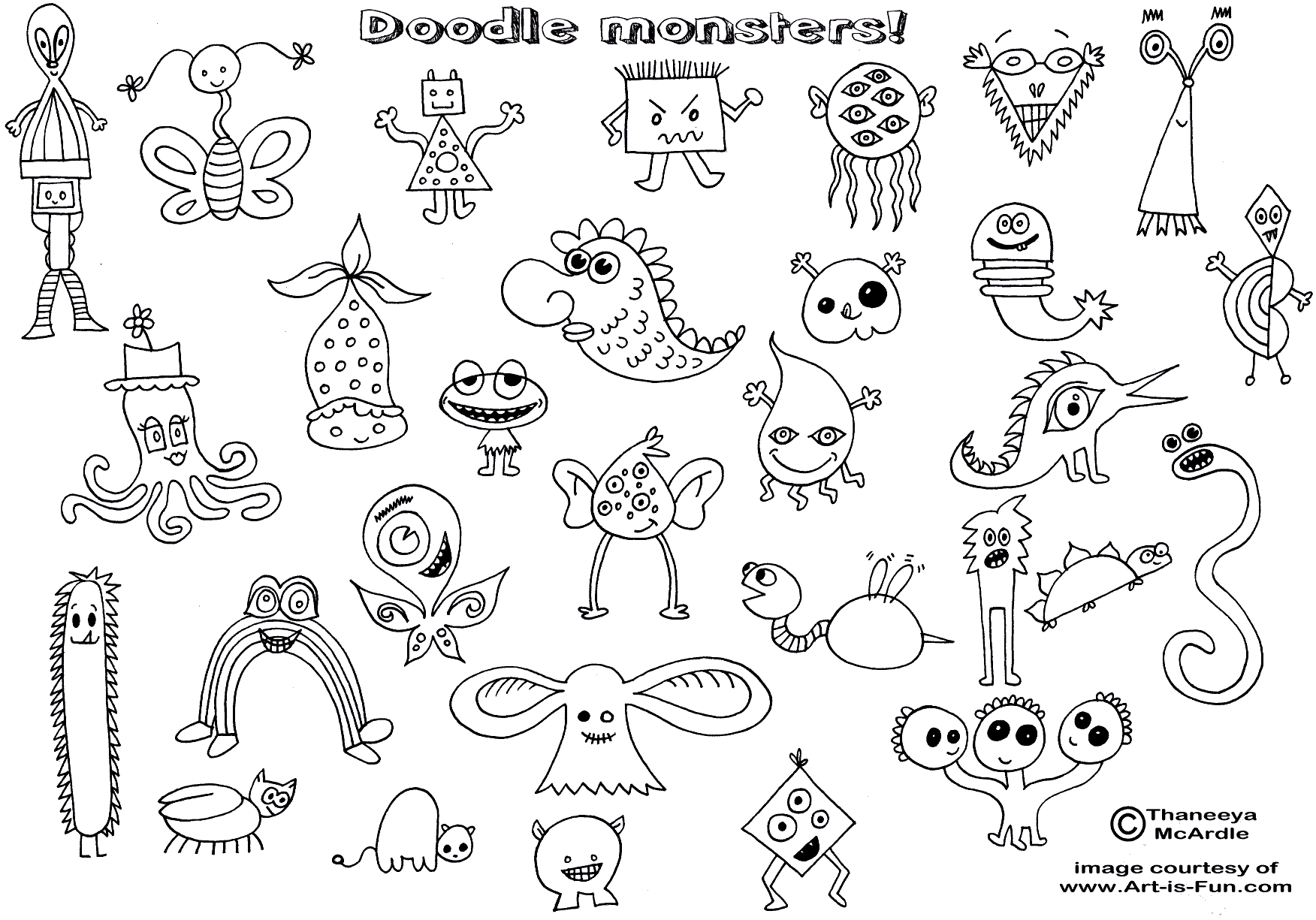 Doodle Monsters for Bullet Journal