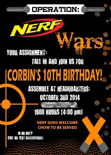 Nerf War Invitation