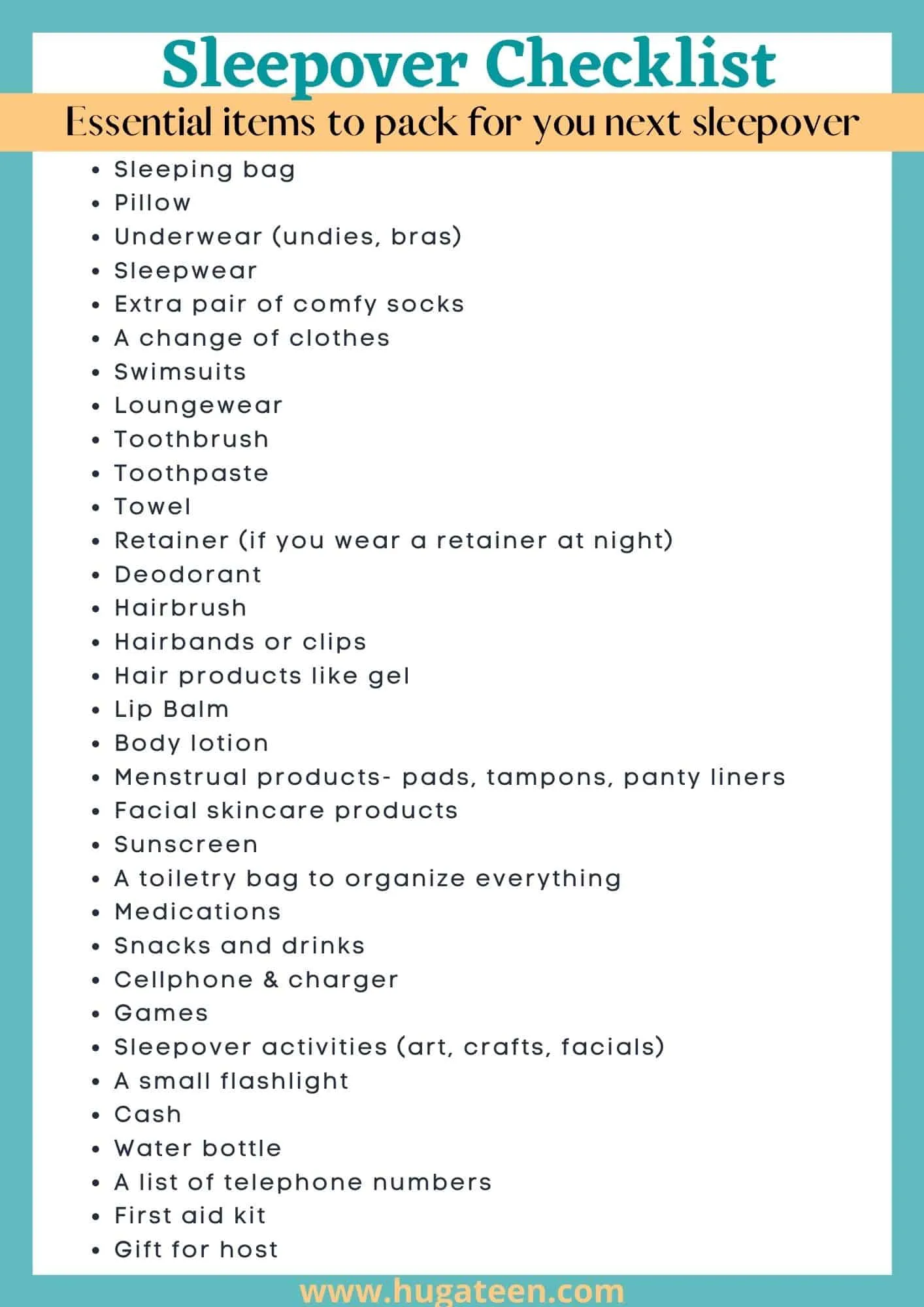 What To Pack For A Sleepover For Teens (Printable Checklist)