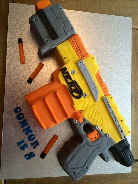 gun shaped cake