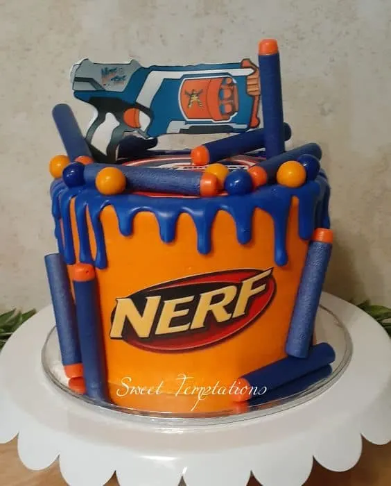nerf branded cake