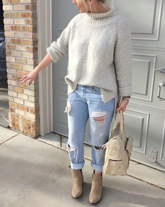 bf jeans with ankle boots