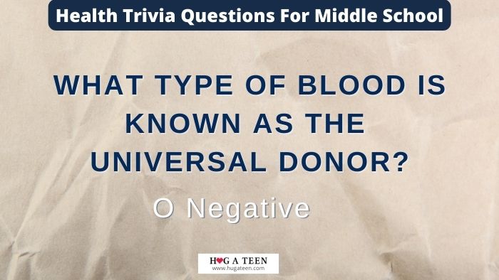 Health Trivia Questions For Middle School
