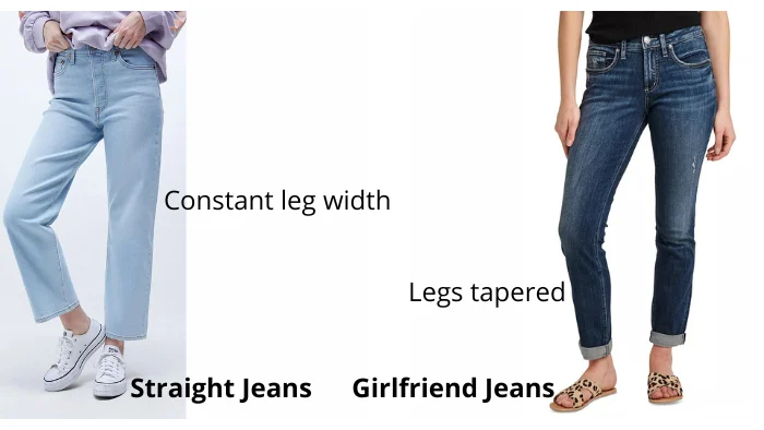 traigh leg vs girlfriend jeans