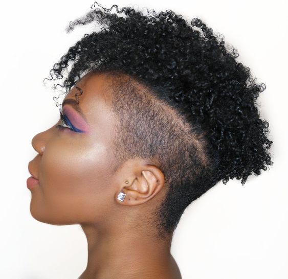Natural Hair Shaved Sides Undercut 