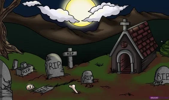 Graveyard - Halloween Drawing Ideas