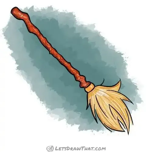 Witchs Broom - Easy Halloween Drawing Ideas