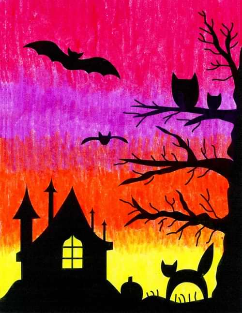 Halloween Sunset - Happy Halloween Drawings
