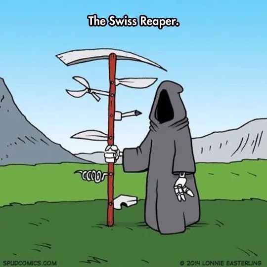 The-Swiss Reaper - Funny Halloween Drawings