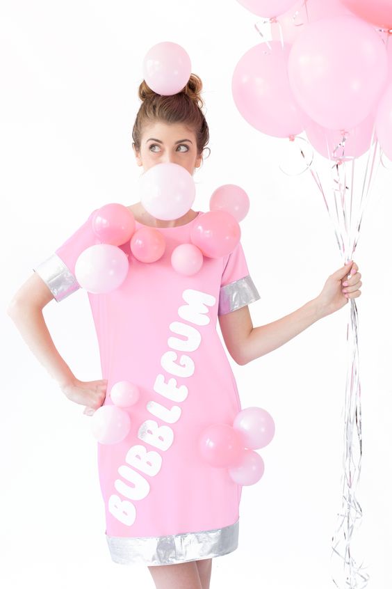 DIY Bubblegum Pink Halloween Costume