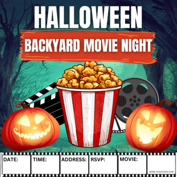 Halloween Backyard Movie Night Invite