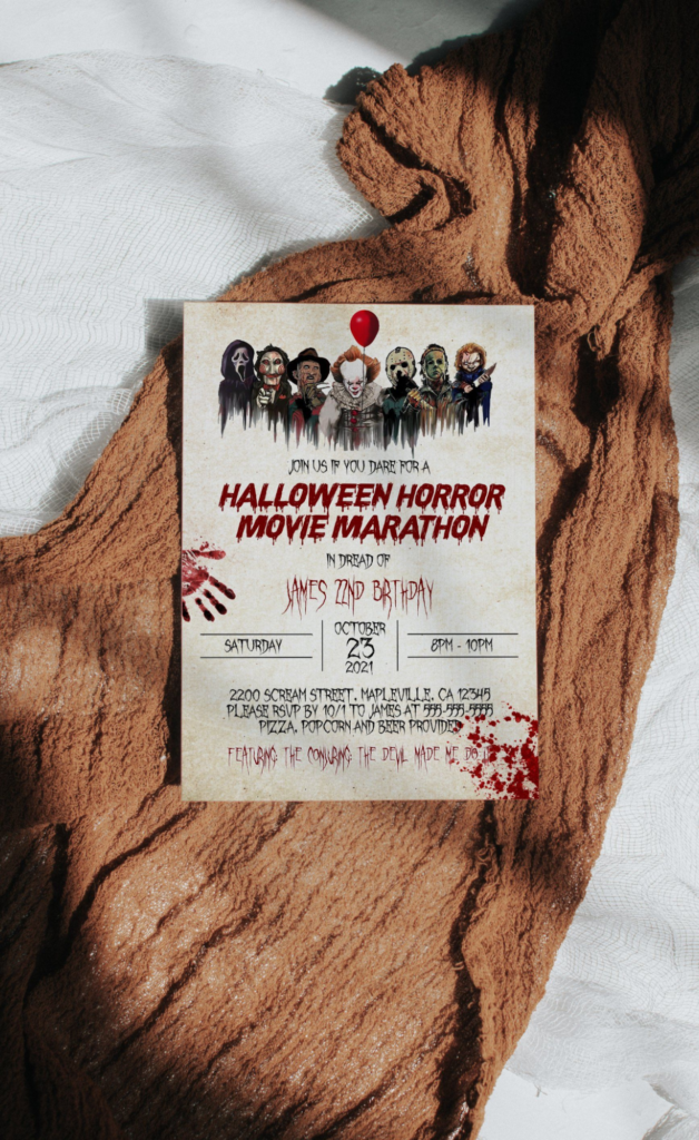 Horror Movie Marathon Invite