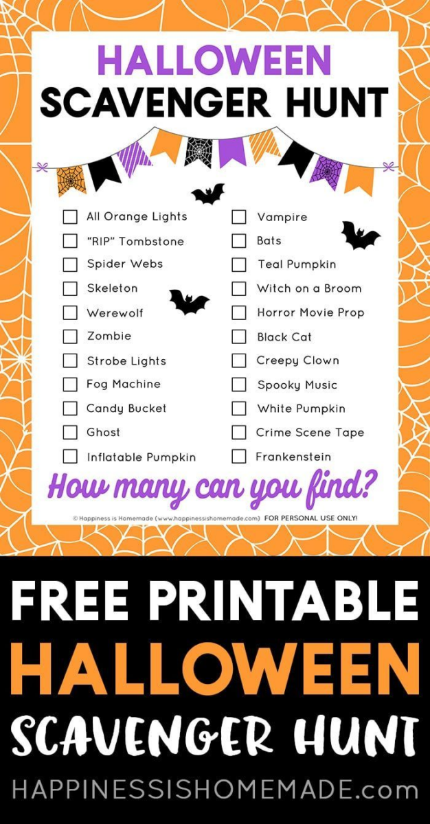 50+ Halloween Clues For Scavenger Hunt (Free Printables!)
