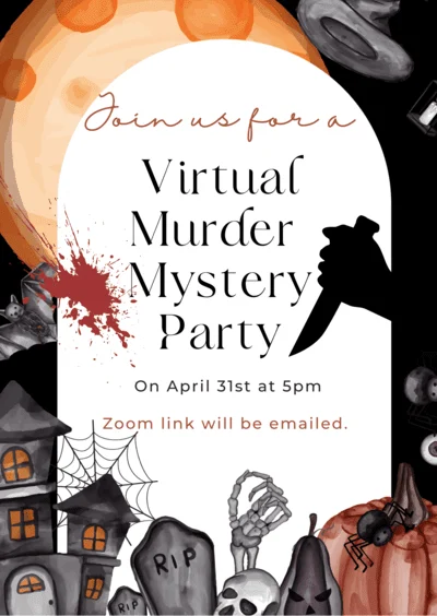 Virtual Murder Mystery Halloween Party Invitation
