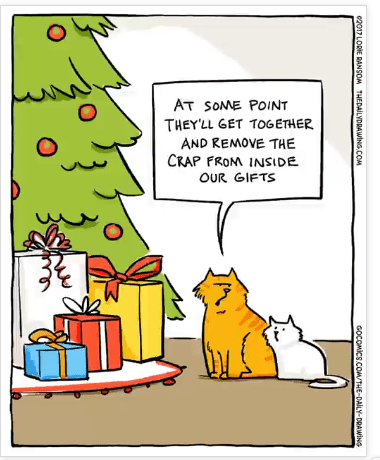 Christmas tree joke cats