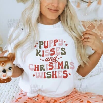 Dog Christmas Card Sayings_puppy kisses christmas wishes