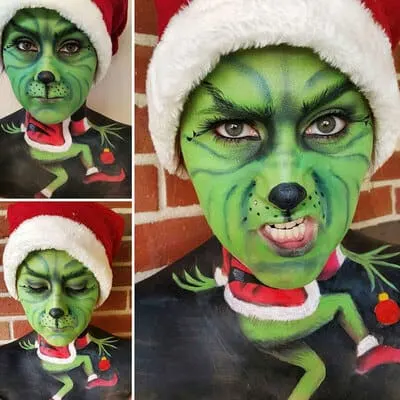 christmas themed makeup - the grinch